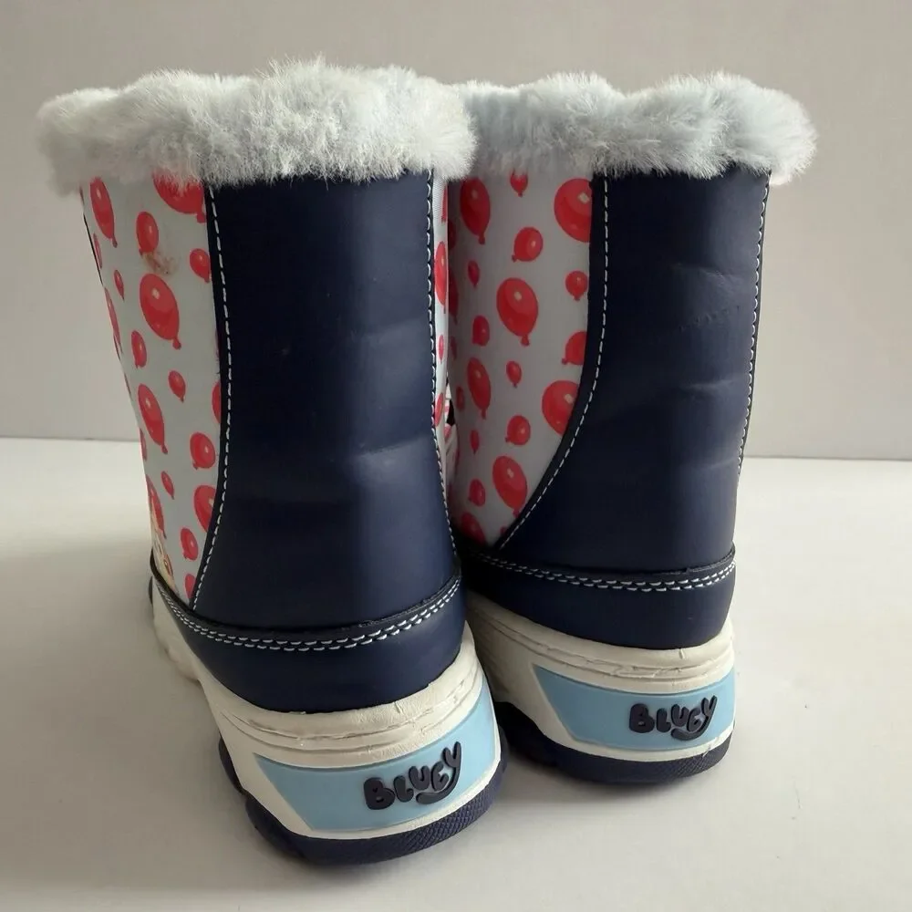 New GroundUp Bluey & Bingo Keepy Uppy Balloons Furry Toddler Winter Boots 12